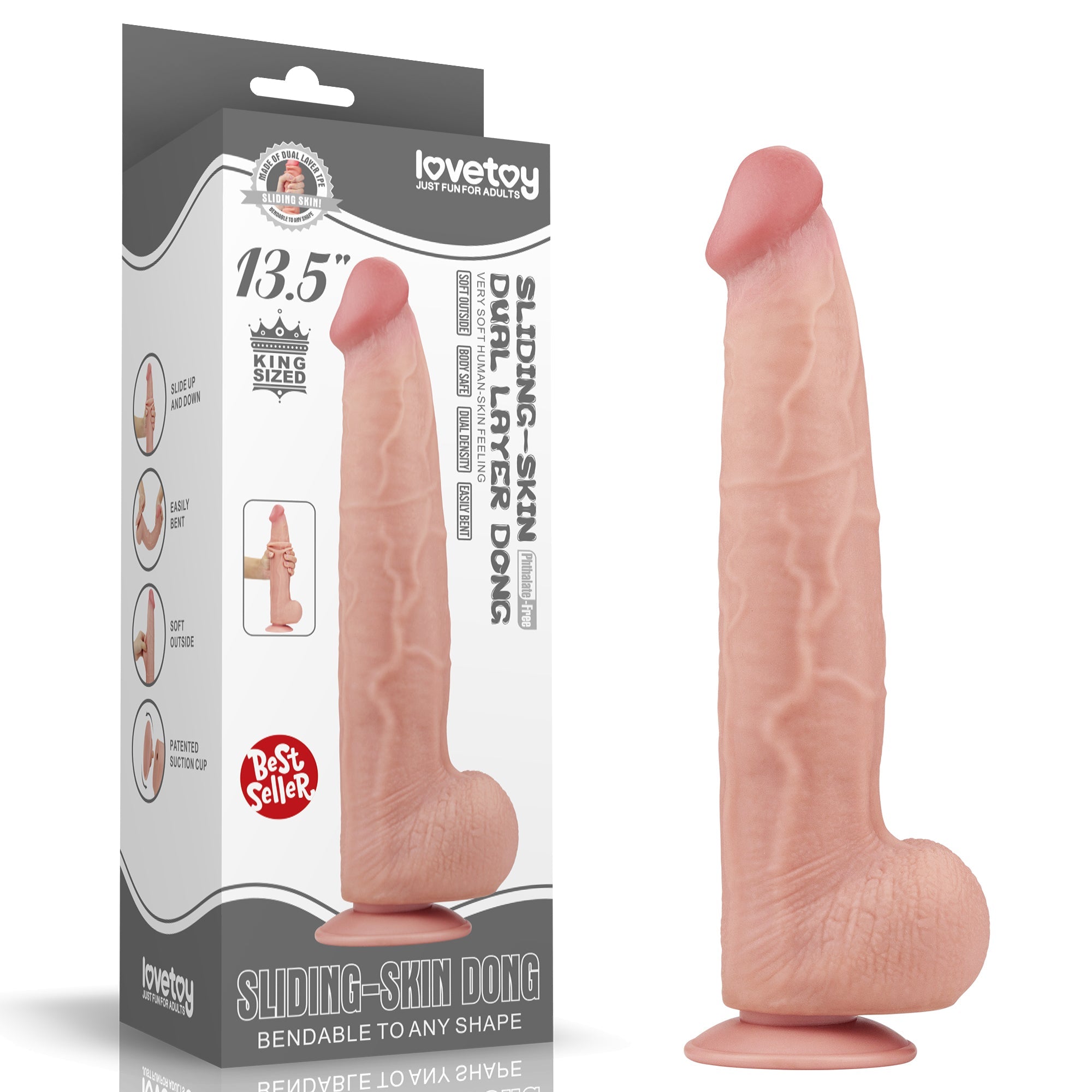 Fallo Super Realistico con Pelle Scorrevole - 13.5'' Rosa Carne