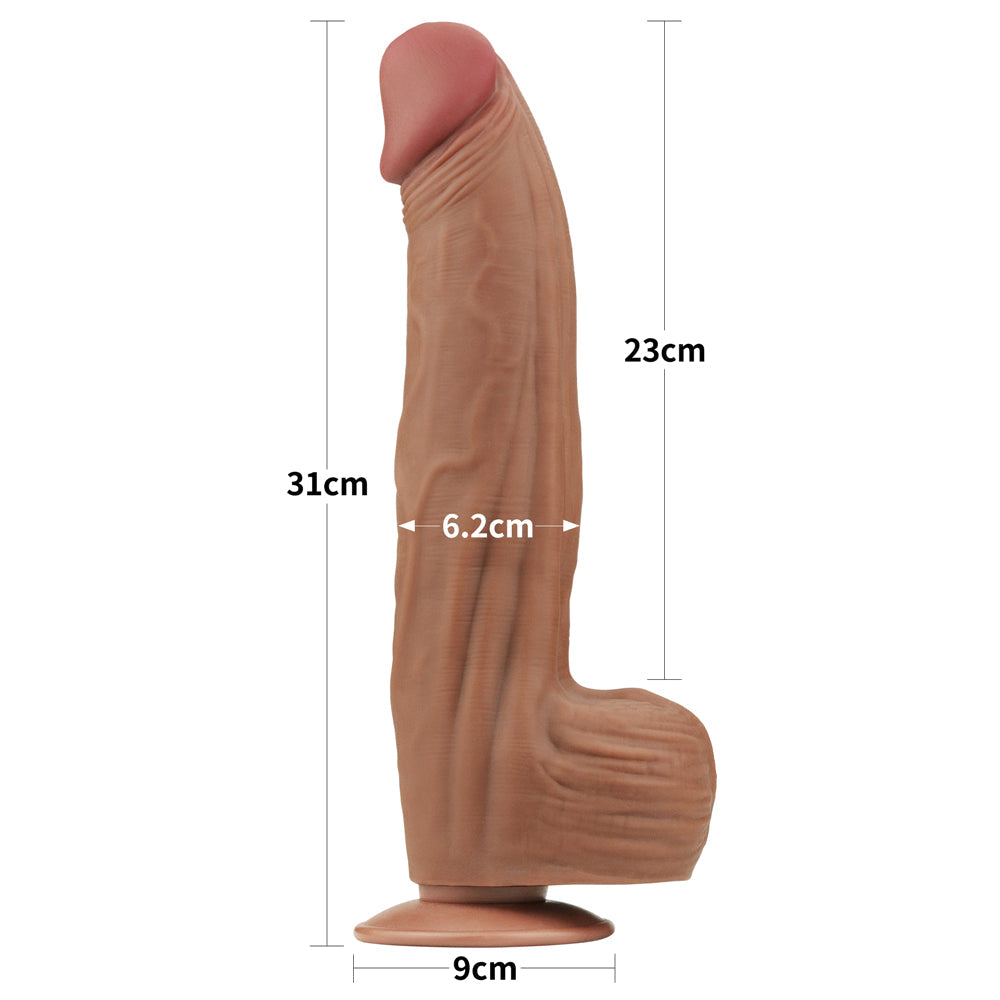 Fallo Super Realistico con Pelle Scorrevole - 12'' Mulatto 31 cm Ø 6.2 cm