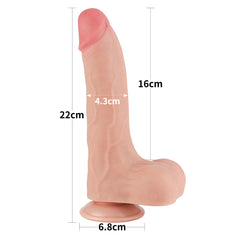 Fallo Scappellabile come un pene vero 8.5'' - Rosa Carne