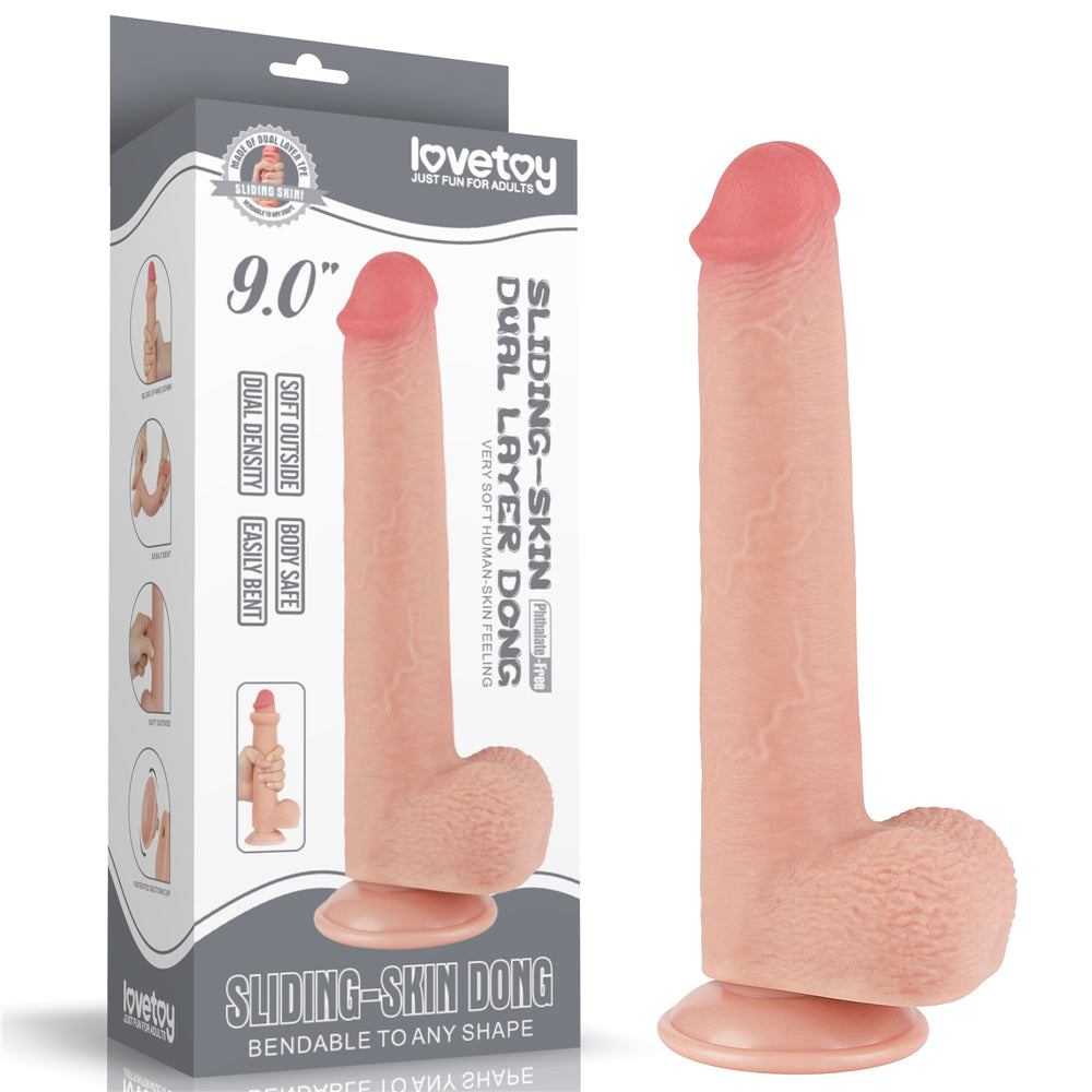 Fallo Super Realistico con Pelle Scorrevole come un Membro Vero - 9'' Rosa Carne