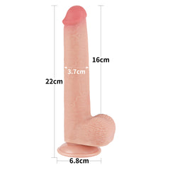 Fallo Super Realistico con Pelle Scorrevole come un Membro Vero - 9'' Rosa Carne