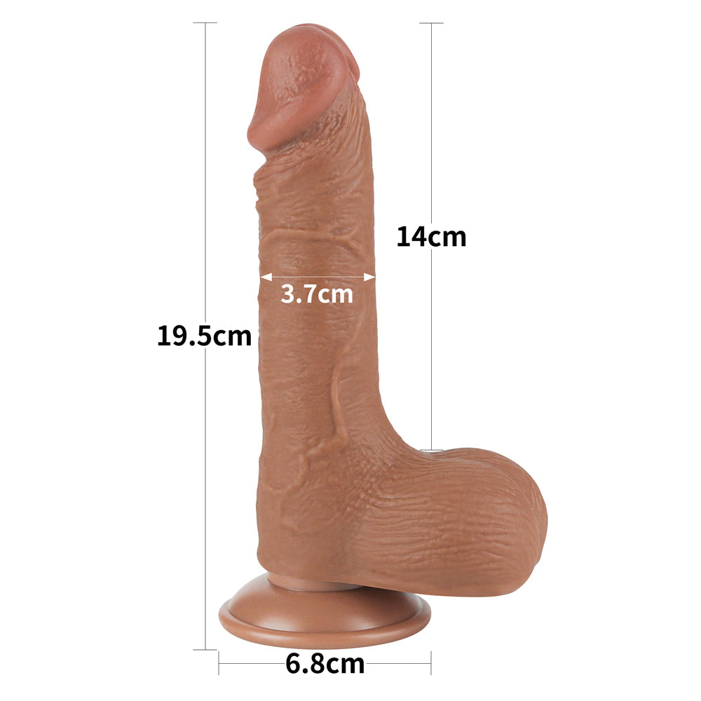 Fallo Mulatto Super Realistico con Pelle Scorrevole come un Membro Vero - 7.5''