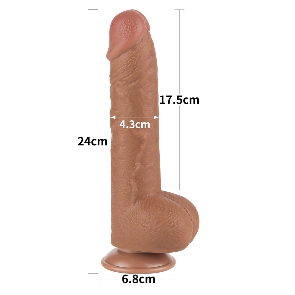 Fallo Mulatto Super Realistico con Pelle Scorrevole come un Membro Vero - 9.5''