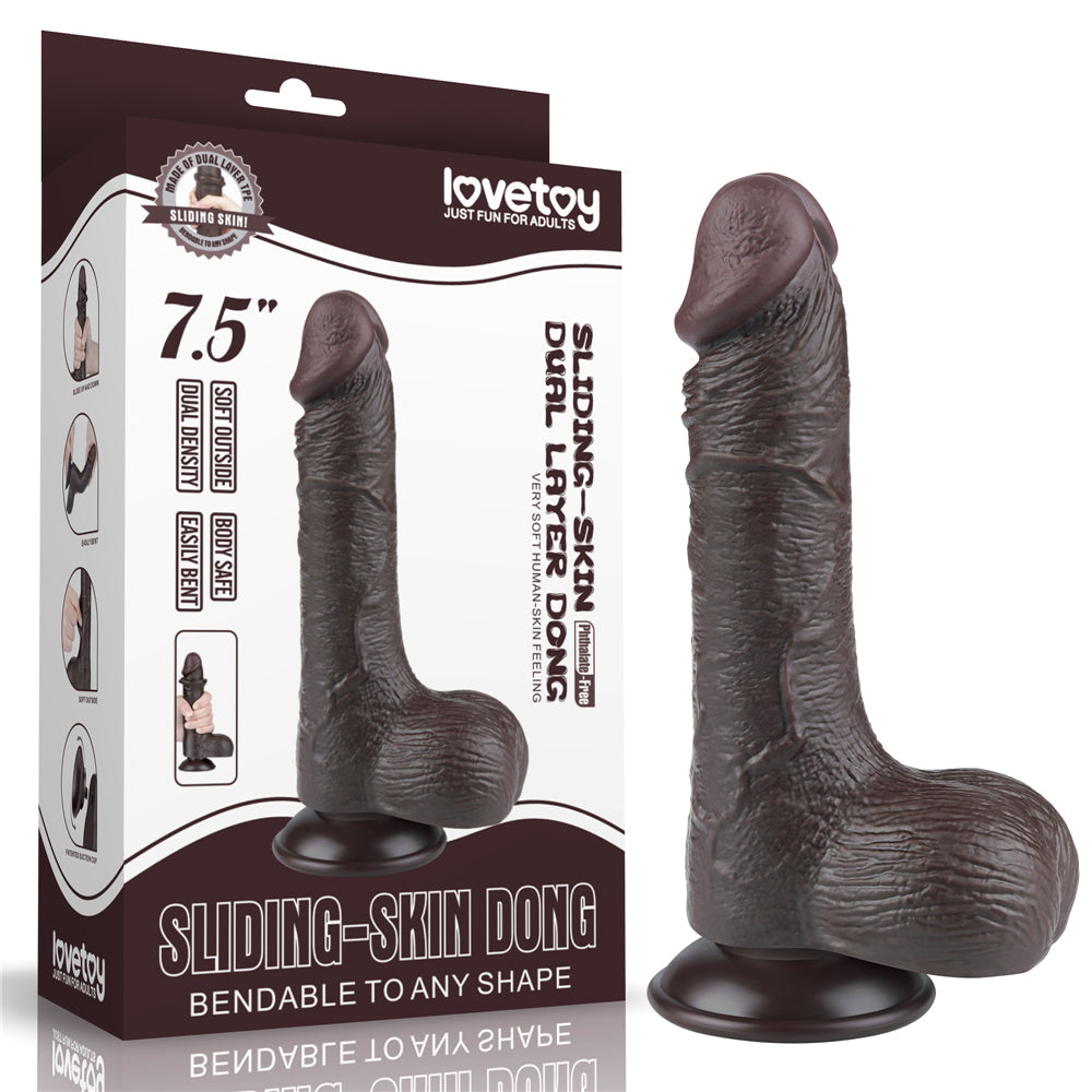 Dildo Nero Scappellabile come un Pene Vero 7.5''