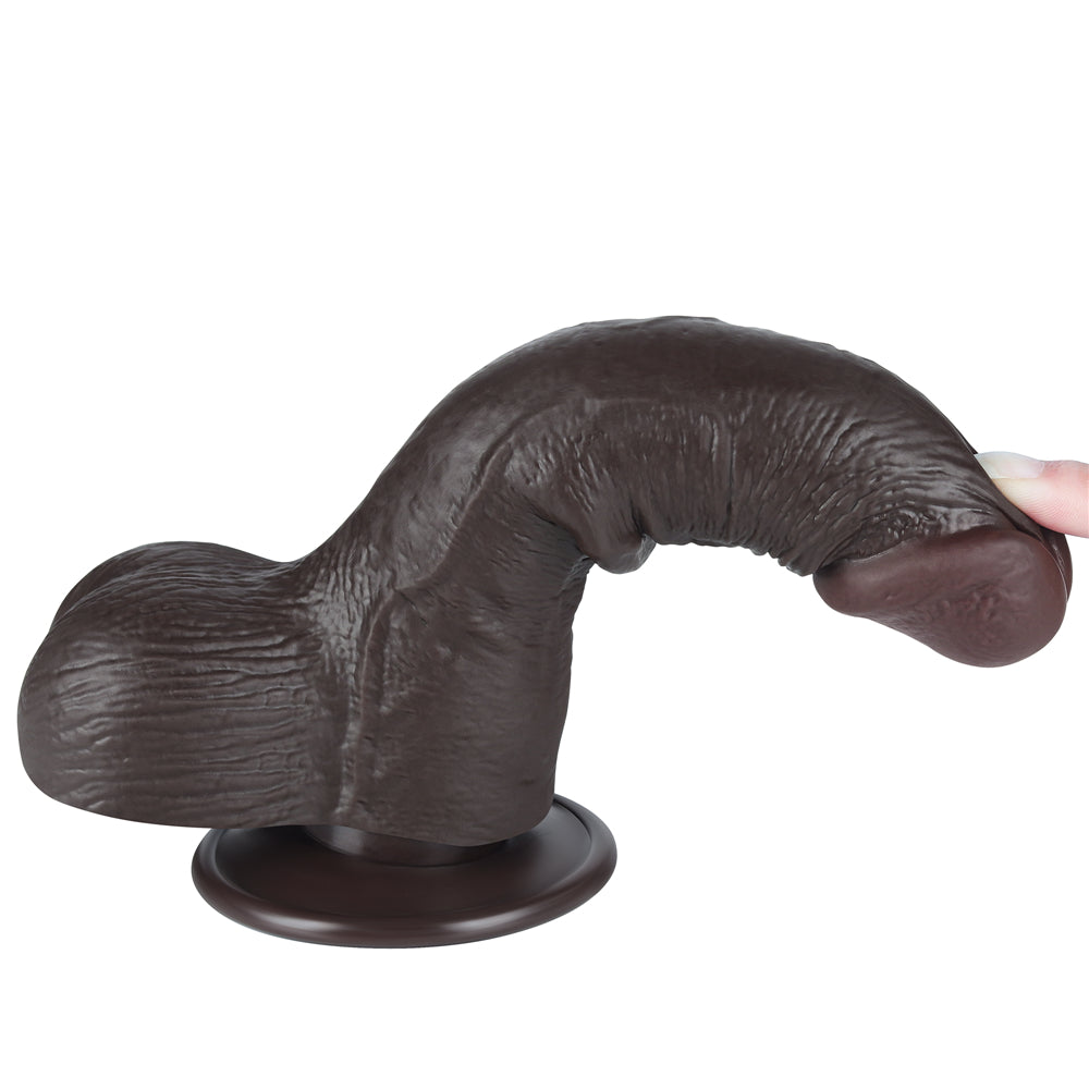 Dildo Nero Scappellabile come un Pene Vero 7.5''