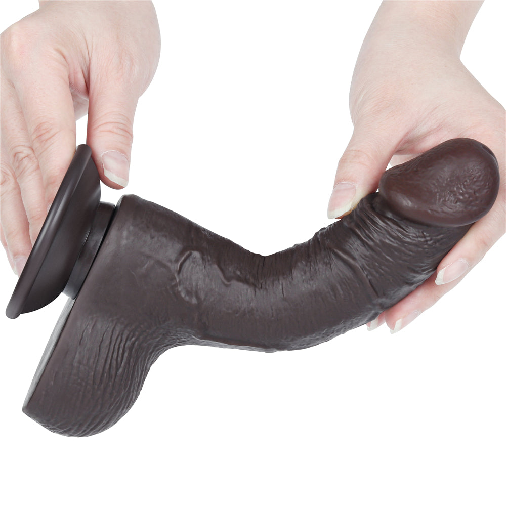 Dildo Nero Scappellabile come un Pene Vero 7.5''