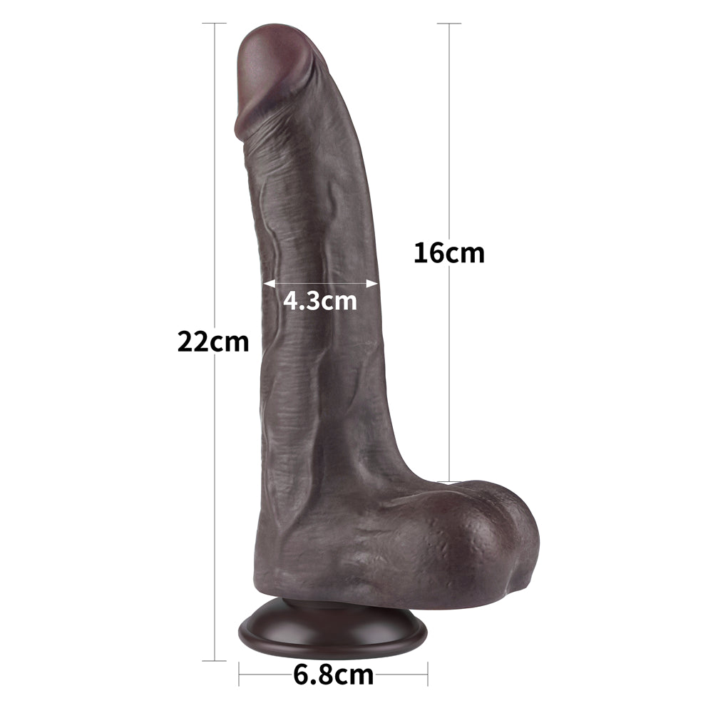 Fallo 8.5'' Scappellabile come un pene vero - Nero