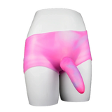 Pantaloncini silicone effetto marmorizzato rosa viola con inserto anatomico