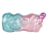 Toy silicone liquido forma polpo gradiente blu ciano rosa viola con dettagli tentacoli