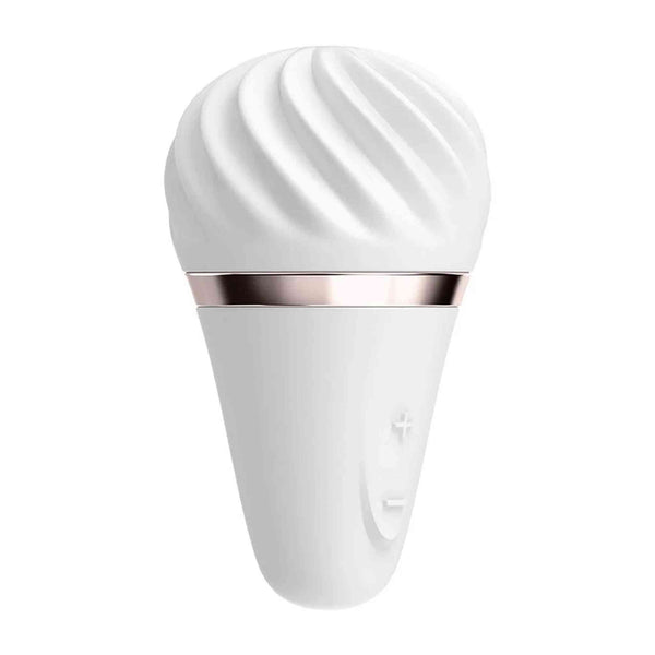 Vibratore da posizionamento Satisfyer bianco design minimalista