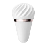 Vibratore Lay-on Satisfyer bianco con testa a spirale e fascia dorata