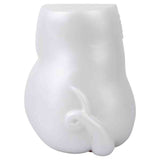 Vista posteriore maialino silicone bianco con coda curva