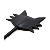 Paddle nero in ecopelle vista laterale superficie liscia e cuciture precise