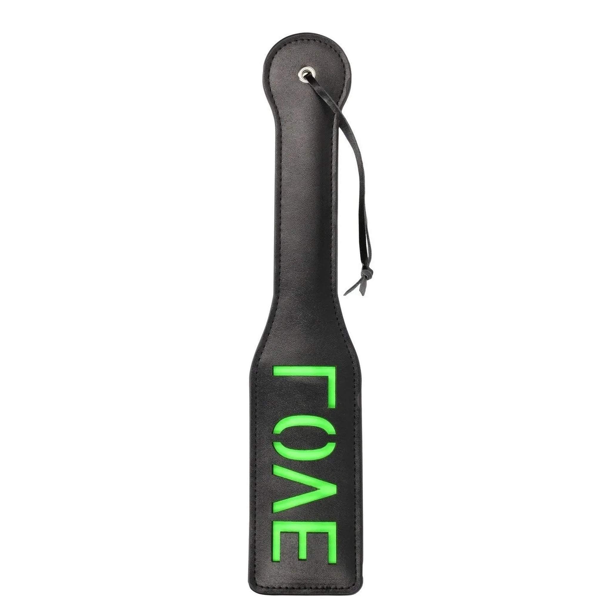 'Love'' Paddle - Glow in the Dark - Black/Neon Green