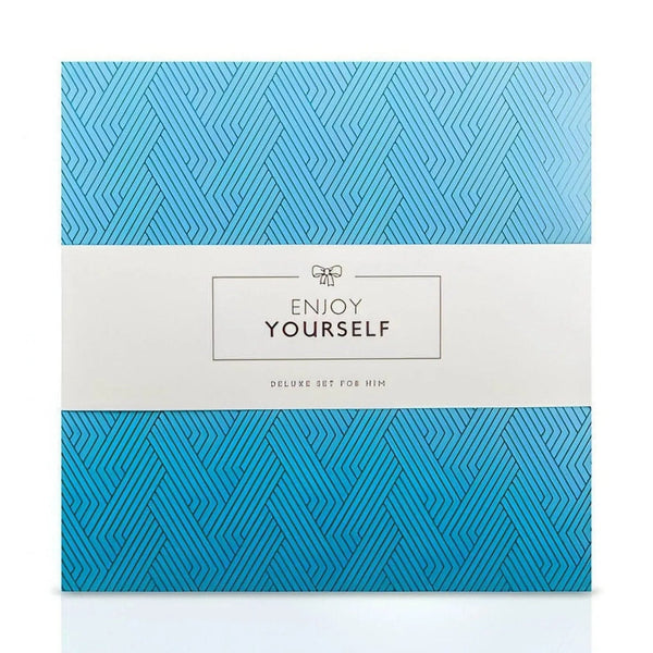 Scatola regalo Loveboxxx Deluxe Set per Lui con motivo geometrico blu