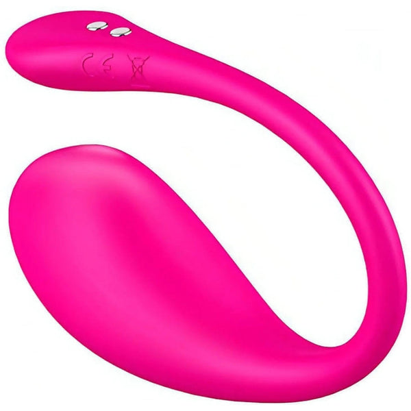 Vista superiore ovetto vibrante Lovense Lush 3 rosa con pulsanti metallici e forma a C
