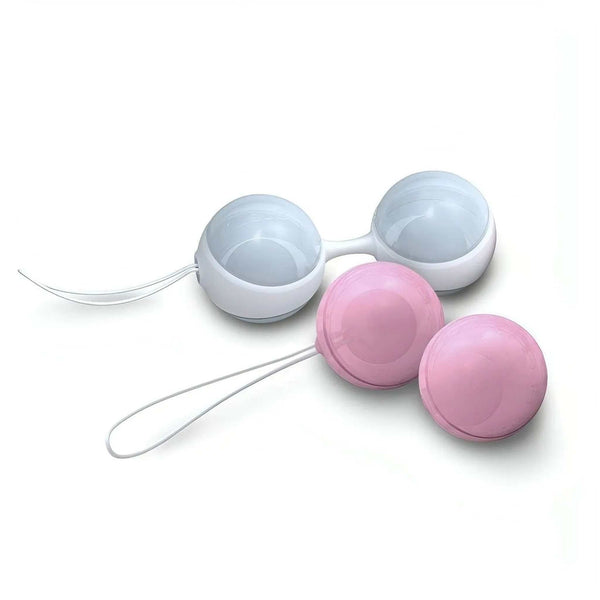 Vibratore coppia Luna Beads II sfere rosa e anelli Kegel silicone lucido per esercizi vaginali