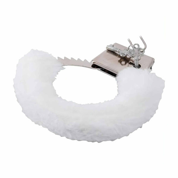 Manette metalliche con peluche bianco