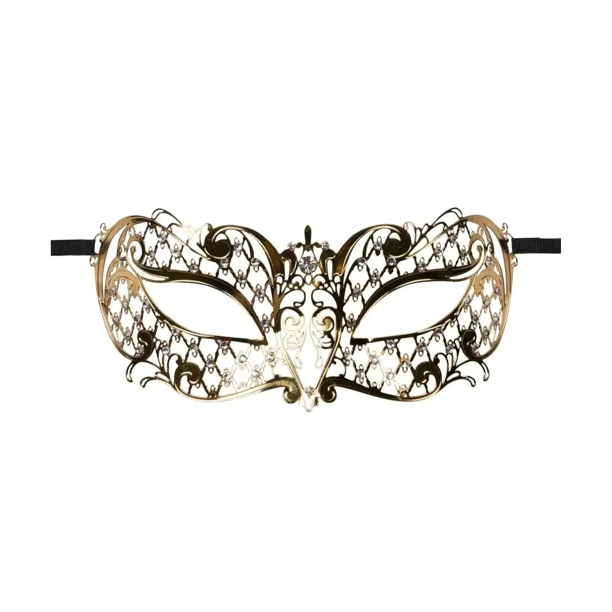 Maschera Veneziana Dorata con Brillantini