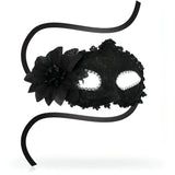 Maschera Veneziana Nera con ricami e strass argentati bordo occhi
