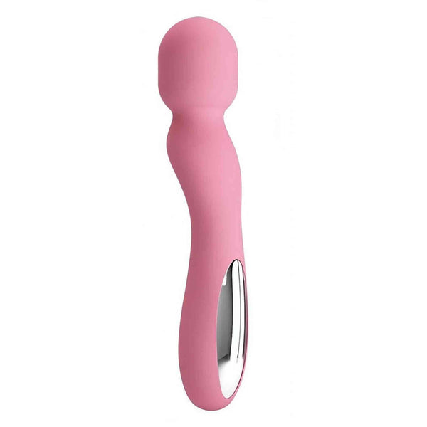 Ingresso USB ricaricabile vibratore a bacchetta rosa pastello lato