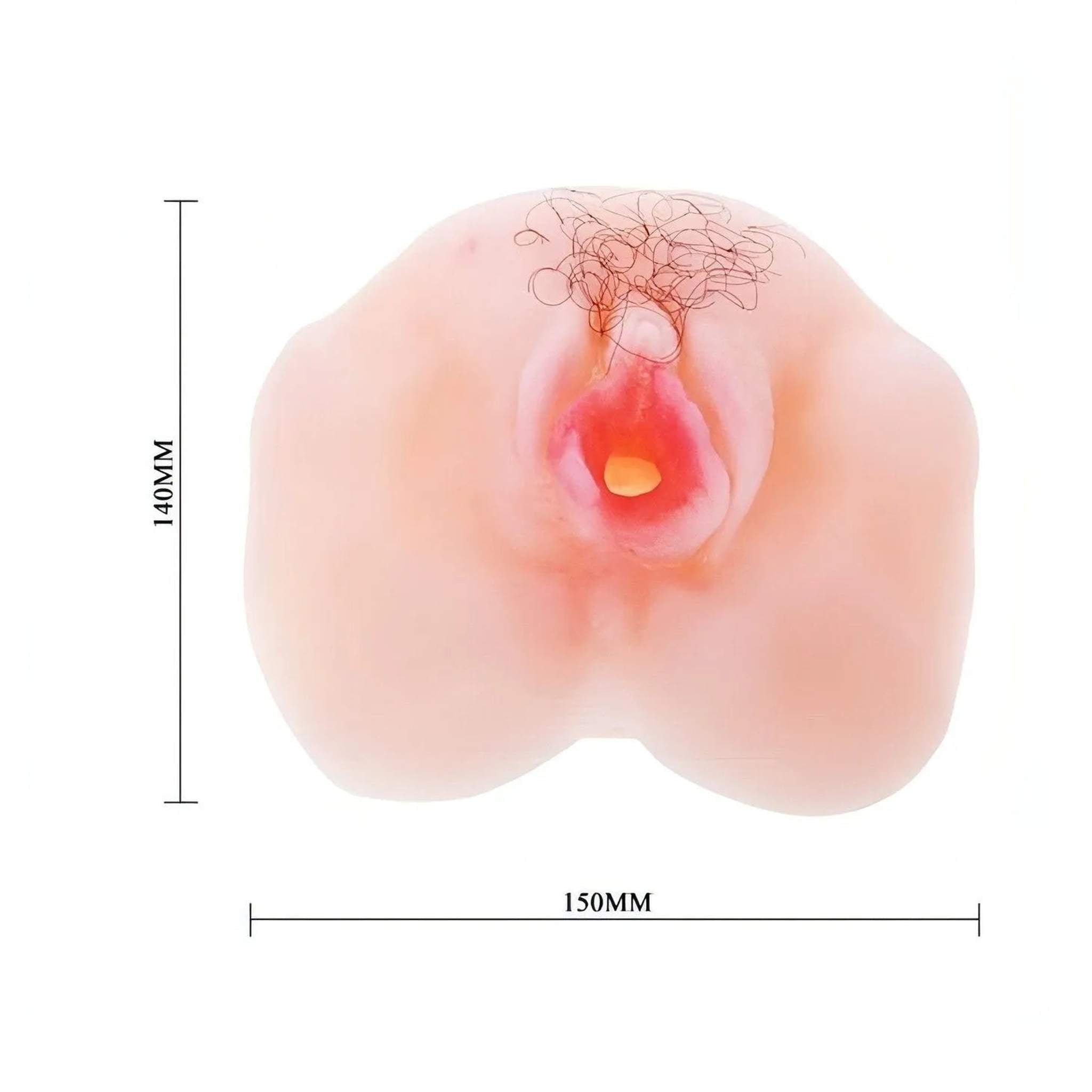 Masturbatore super realistico vibrante vagina con pelo - Multispeed, Rosa Carne