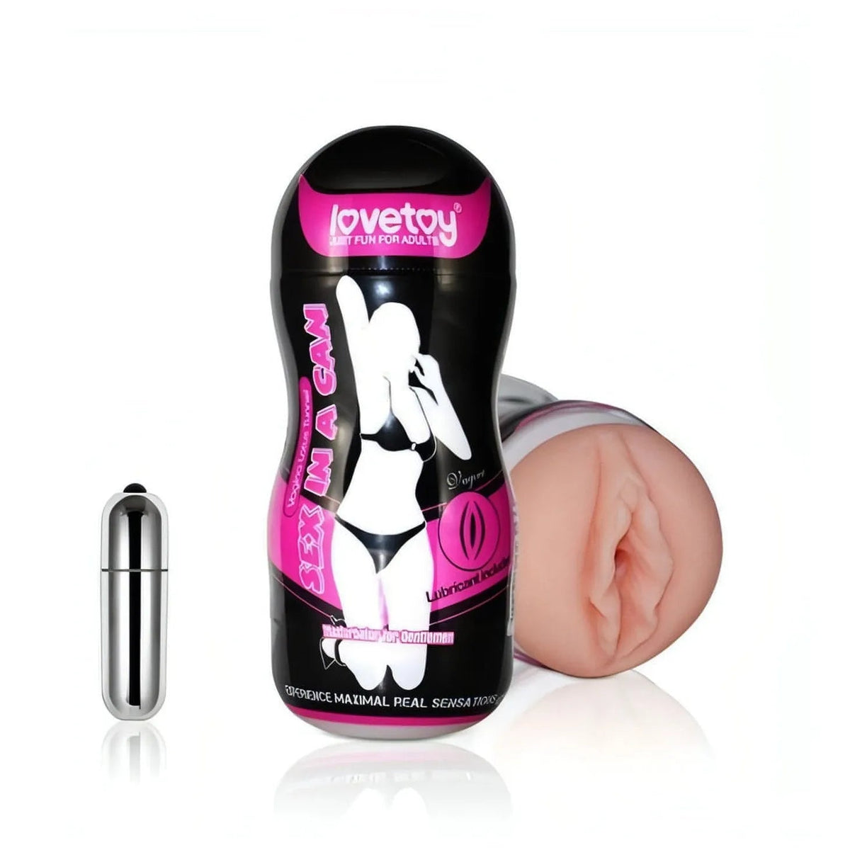 Masturbatore vibrante vagina con texture stimolante interna - Rosa Carne, Vibrazione Multispeed.