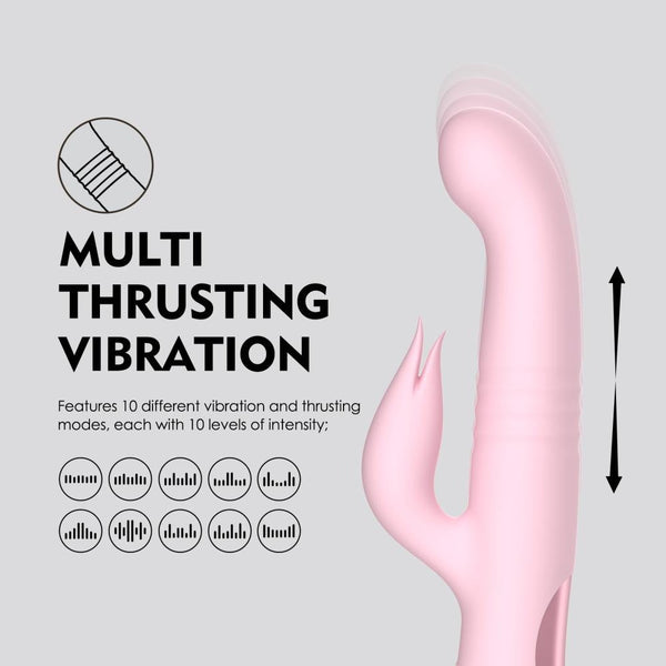 Melanda Vibratore Rabbit a Spinta Multifunzione