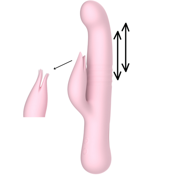 Melanda Vibratore Rabbit a Spinta Multifunzione