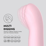 Vibratore coniglio rosa con 10 modalità vibrazione e 10 livelli intensità