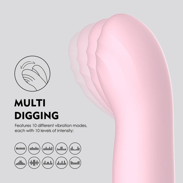 Vibratore coniglio rosa con 10 modalità vibrazione e 10 livelli intensità