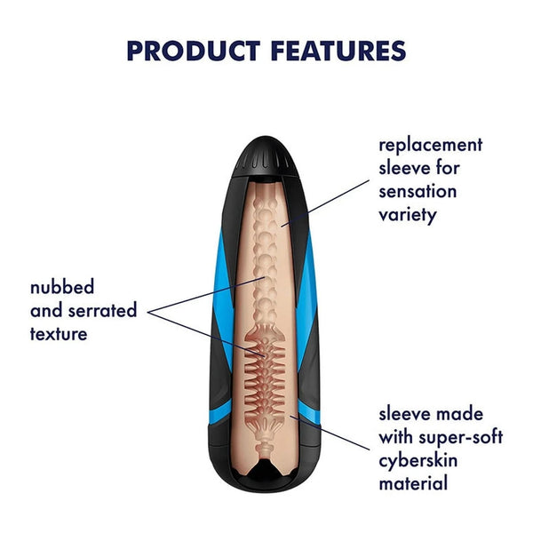 Dettaglio guaina sostituzione Satisfyer Tornado Bliss in cyberskin con texture a bolle