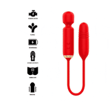 Power Wand rossa Mia Toscana con cavo flessibile e icone motore potente ricaricabile