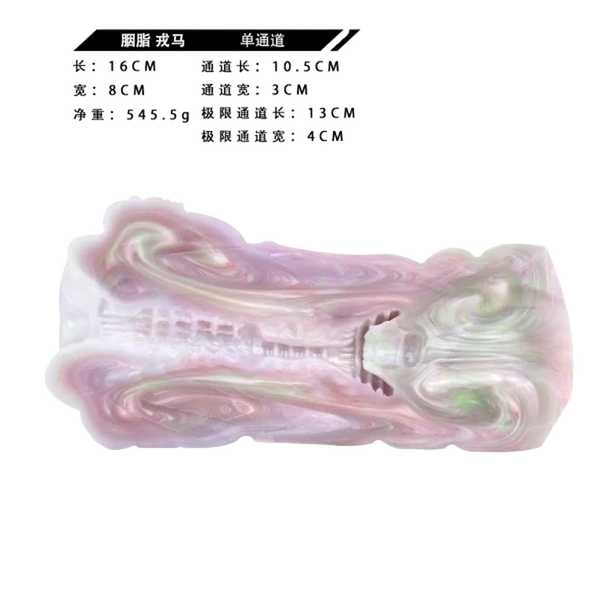 Masturbatore canale singolo marbled rosa viola verde misure dettagliate
