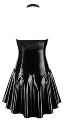 Mini Abito Sexy in Vinile con Trasparenze Mesh