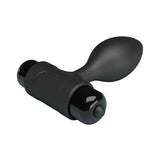 Angolo diagonale plug anale nero con testa ampia e base meccanismo vibrante