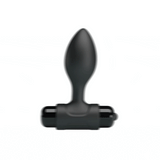 Plug anale nero in silicone con effetto sfocatura dinamica vibrazione