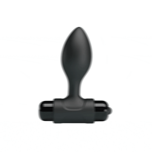 Plug anale nero in silicone con effetto sfocatura dinamica vibrazione
