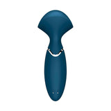Mini Wand-er vibratore blu Satisfyer vista posteriore fori ricarica certificati CE