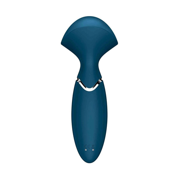 Mini Wand-er vibratore blu Satisfyer vista posteriore fori ricarica certificati CE
