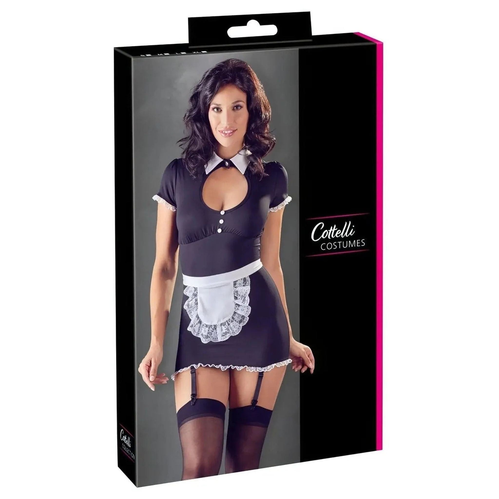 Mini abito da French Maid con grembiule coordinato