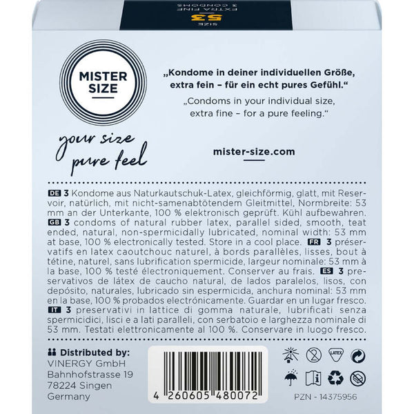 Mister Size Profilattici Extra Fini da 53 mm
