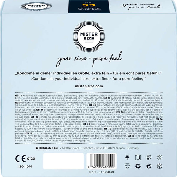 Mister Size Profilattici Extra Fini da 53 mm