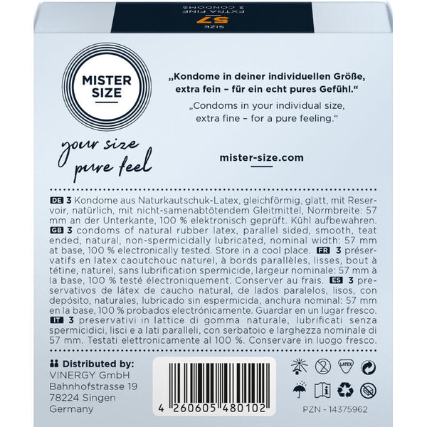 Mister Size Profilattici Extra Fini da 57 mm