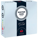 Pacco grande Mister Size Profilattici Extra Fini 60 mm, 36 pezzi, lattice trasparente