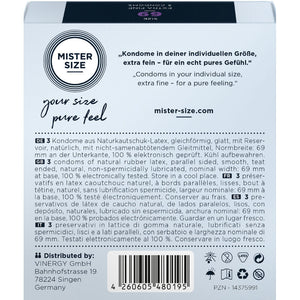 Mister Size Profilattici Extra Fini da 69 mm