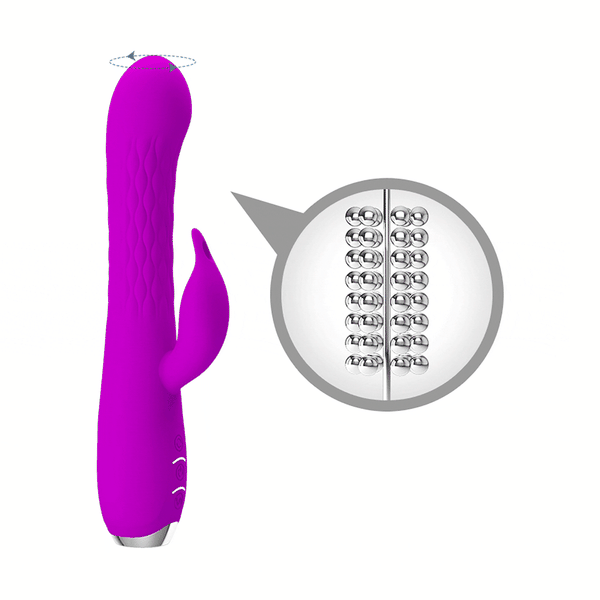 Vibratore rosa Pretty Love Molly con 8 sfere interne per rotazione e texture a rombi