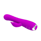 Vibratore rabbit viola Pretty Love Molly con simboli pulsanti ricarica USB e impermeabilità