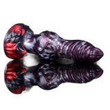 Dildo silicone metallizzato viola scuro superficie riflettente