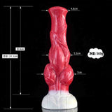 Dildo Nick Magmara rosso marmorizzato forma mostro 24,3 cm base bianca